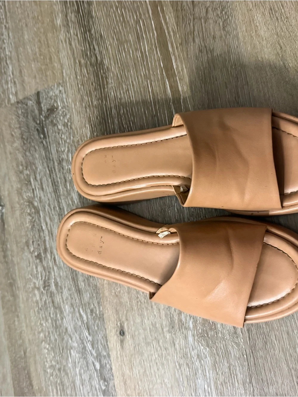 a new day Tan Slide Sandals - Single Band Casual Slides